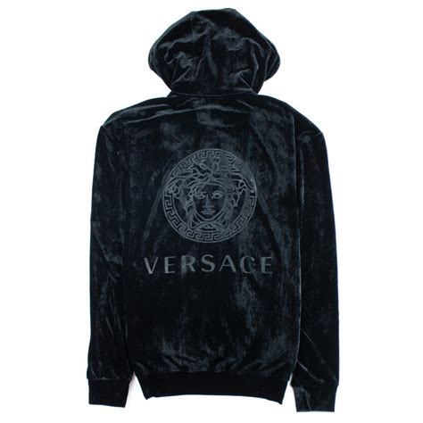 versace velour sweatshirt black